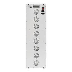 White panel with multiple fans