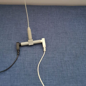 GRS_5 - Audio cable connections on blue backdrop