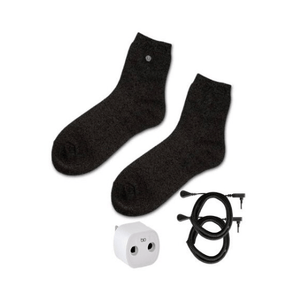 Dark gray socks with charging components