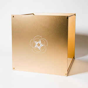 Super Quantum Bloc - Gold Cube with Floral Design