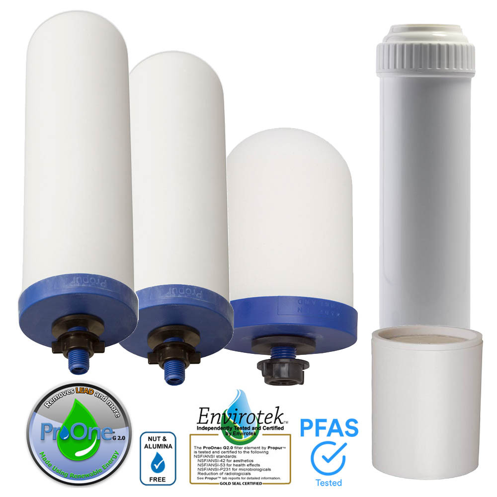PROPUR BIG STAINLESS WATER FILTER WITH GIFT * 2 7 INCH PROONE G2.0 FILTERS