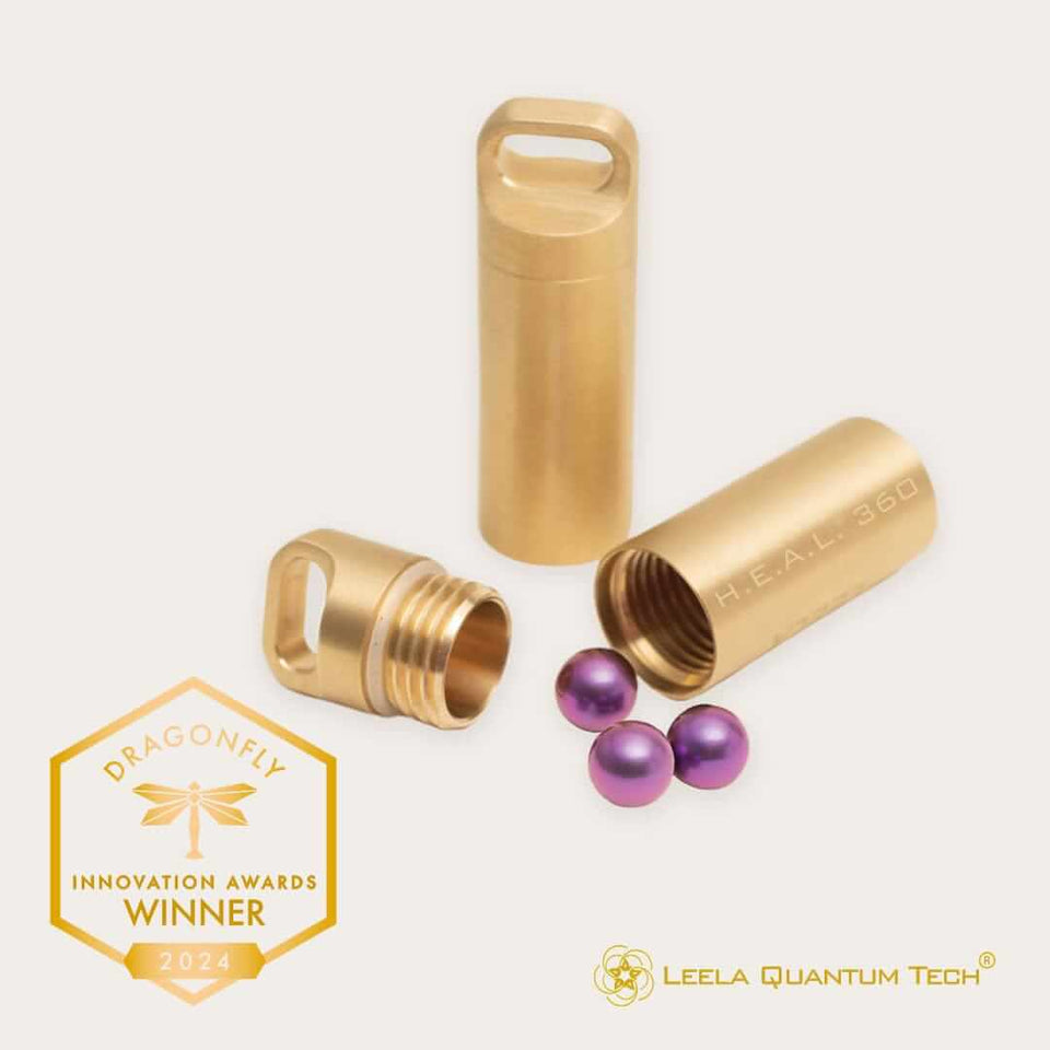 Heal Capsule Petite - Gold with Purple Spheres